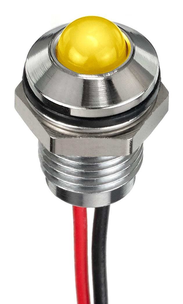 Apem Q6P5CXXHY02E LED Panel Mount Indicator Yellow 2 V 6 mm 20 mA 1.2 cd IP67