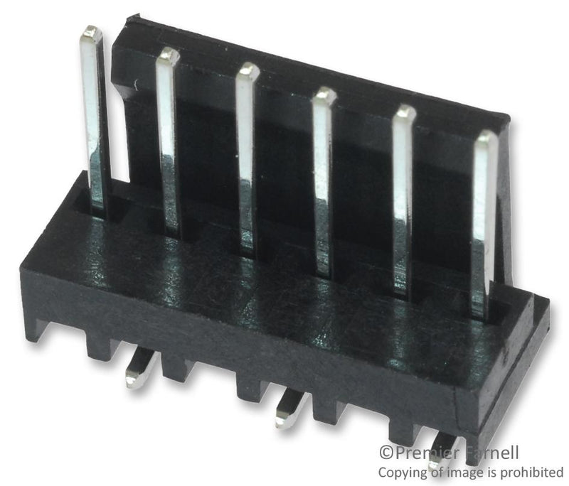 AMP - TE CONNECTIVITY 3-647166-6 Wire-To-Board Connector, 2.54 mm, 6 Contacts, Header, MTA-100 Series, Surface Mount, 1 Rows