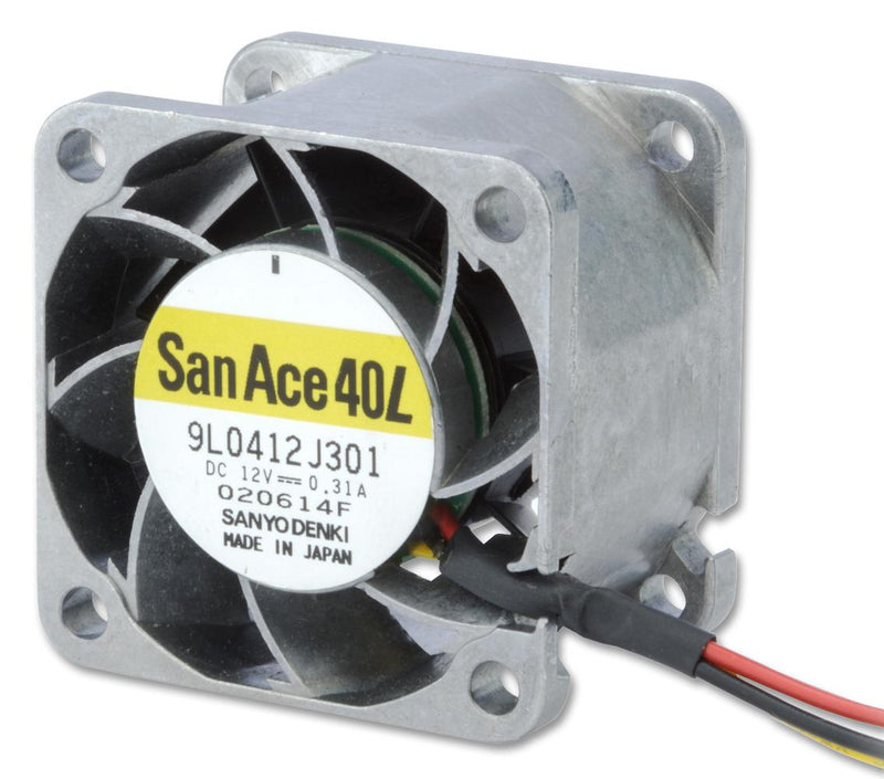 Sanyo Denki 9L0412H301 Axial Fan San Ace 40L Series 12 V DC 40 mm 28 dBA 13.06 cu.ft/min