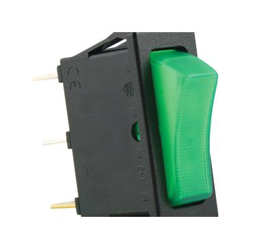 Multicomp PRO MP004417 Rocker Switch Spst Illuminated Panel Mount Green