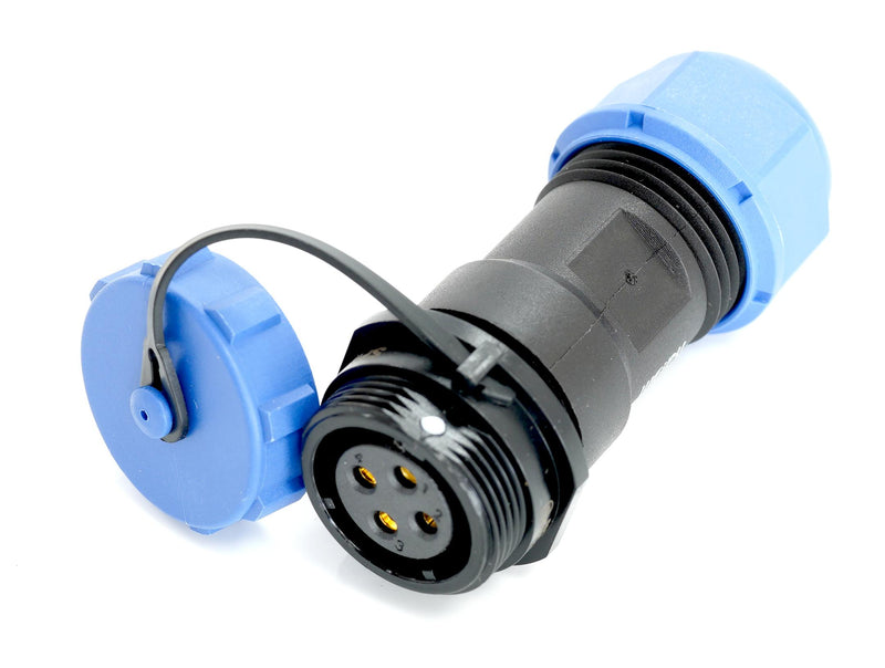 Multicomp PRO MP007564 MP007564 Circular Connector w/ Cap MP SP17 Cable Mount Receptacle 4 Contacts Solder Socket Threaded