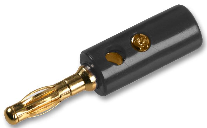 PRO Elec PE000037 Banana Test Connector Plug Cable Mount Gold Plated Contacts Black