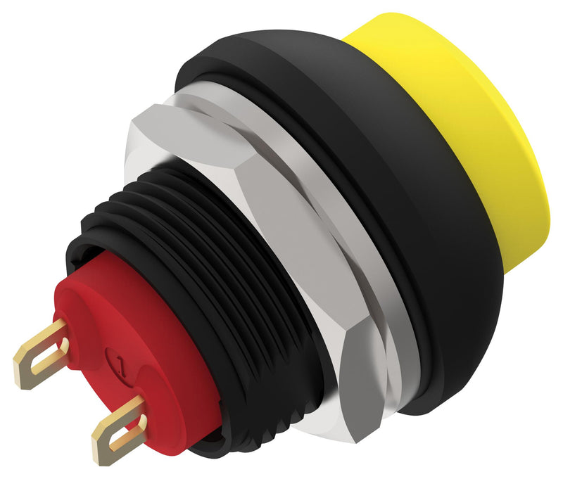 Alcoswitch - TE Connectivity PB7B2HS5M1CAL00 Industrial Pushbutton Switch Subminiature On-(Off) Raised Round Spst PB7 Series Solder IP68