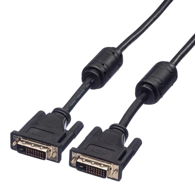 Roline 11.04.5521 Audio / Video Cable Assembly DVI-D Plug 3.3 ft 1 m Black