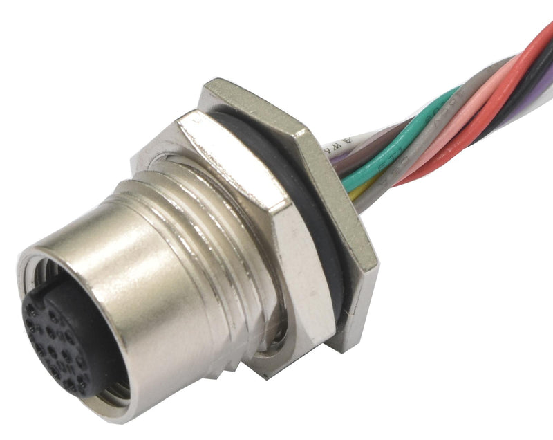 Amphenol LTW MSAS-17PFFC-SF8B20 Sensor Cord M12 RCPT-FREE END 7.87"