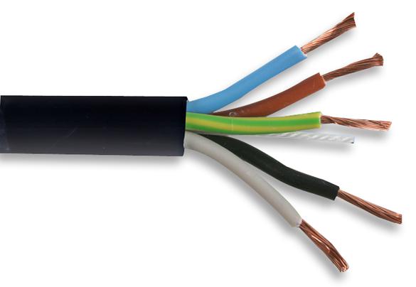 Multicomp PRO 3185Y-0.75MMBLK 3185Y-0.75MMBLK Multicore Cable Flexible Per M Unscreened 5 Core 0.75 mm&Acirc;&sup2;