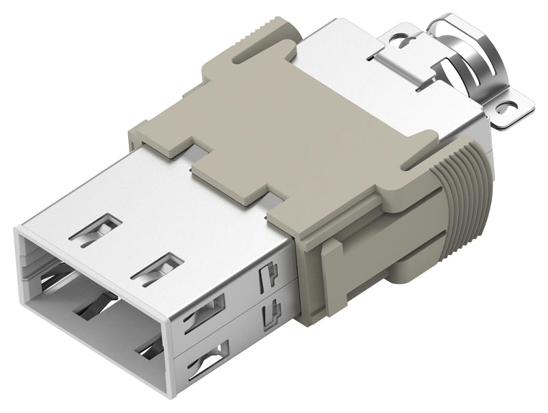 AMP - TE Connectivity T2111322101-001 Heavy Duty Connector Module 32 Contacts Plug Crimp Pin Not Supplied