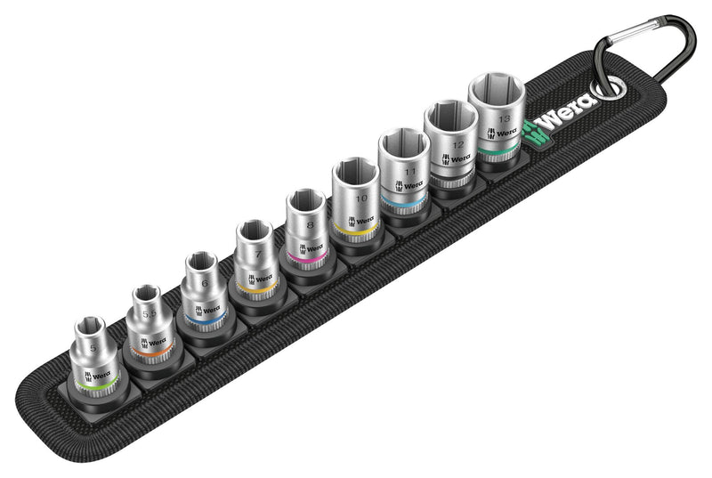 Wera BELT 4 Socket Set 1/4&quot; Drive 9 Piece