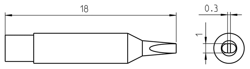 Weller RTM 010 S MS Soldering TIP Chisel 1MM