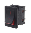 Multicomp PRO MP004410 Rocker Switch Spst Non Illuminated Panel Mount Black Red