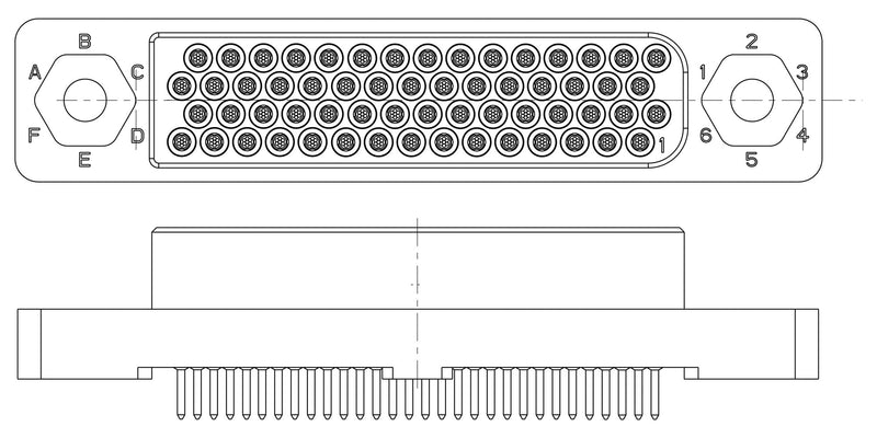 Amphenol Aerospace HDB-M4-060M222X HDB-M4-060M222X Rect Power Conn Rcpt 60POS 4ROW New