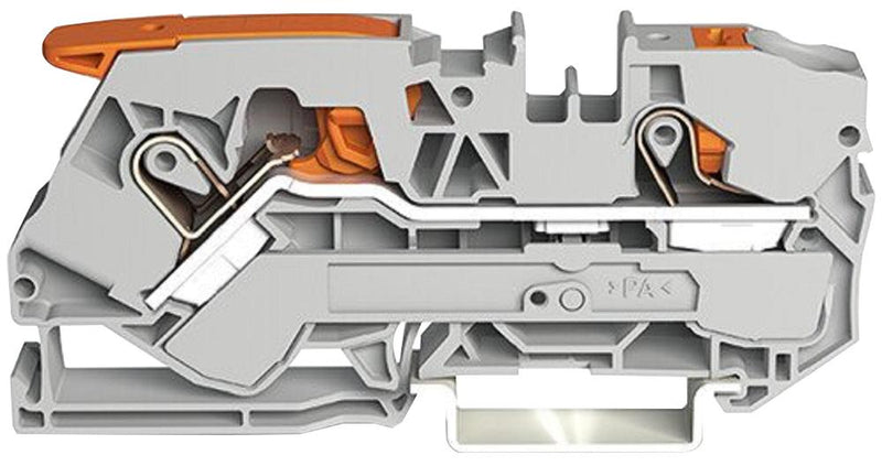 Wago 2110-5201 DIN Rail Mount Terminal Block 2 Ways 20 AWG 6 10 mm&Acirc;&sup2; Clamp 57 A