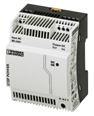 Phoenix Contact STEP-PS/1AC/15DC/4 STEP-PS/1AC/15DC/4 AC/DC DIN Rail Power Supply (PSU) ITE 1 Output 60 W 15 VDC 4 A