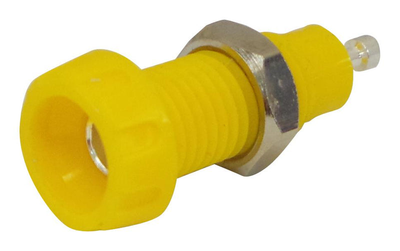 Deltron Components 551-0700 Banana Test Connector Jack Panel Mount 10 A 50 V Silver Plated Contacts Yellow