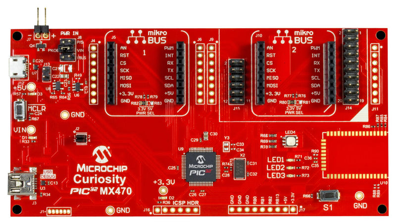 MICROCHIP DM320103 Development Board, PIC32MX470 CPU, Full Speed USB and Multiple Expansion Options