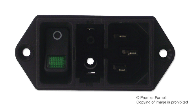 Schurter DD11.0123.1110 DD11.0123.1110 Un-Filtered IEC Power Entry Module C14 Medical 8 A 250 VAC 2-Pole Switch