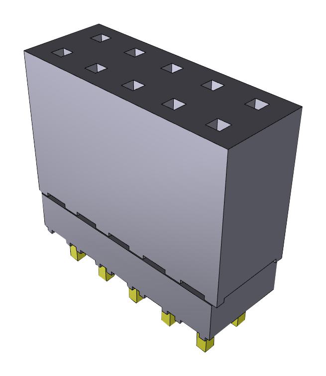 Samtec ESQ-105-12-T-D PCB Receptacle Elevated Strip Board-to-Board 2.54 mm 2 Rows 10 Contacts Through Hole Mount