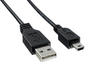 Qualtek Electronics 3021015-10 USB Cable 2.0 Plug A-MINI B 3.05M BLK