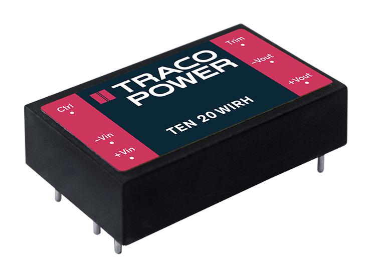 Traco Power TEN 20-11012WIRH Isolated Through Hole DC/DC Converter ITE &amp; Railway 4:1 20 W 1 Output 12 V 1.67 A