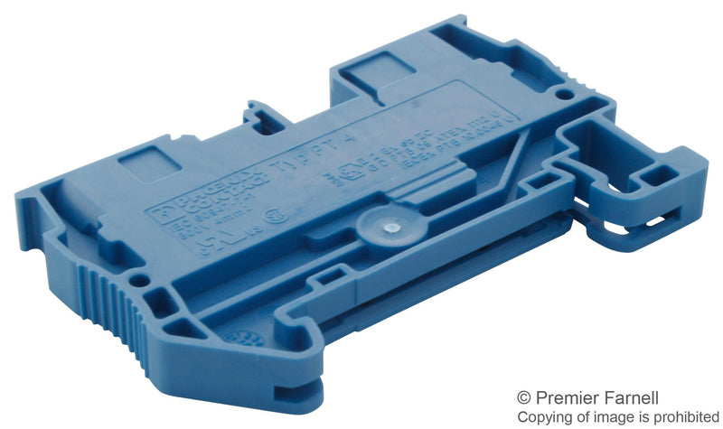 Phoenix Contact PT 4 BU DIN Rail Mount Terminal Block 2 Ways 24 AWG 10 6 mm&Acirc;&sup2; Push In 38 A