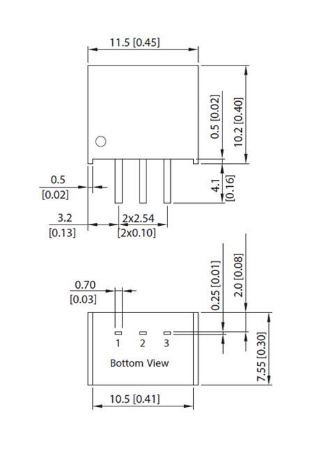 Traco Power TSR 0.5-24120 TSR 0.5-24120 DC/DC Converter Switching Regulator ITE 1 Output 7.5 W 12 V 500 mA 0.5 Series