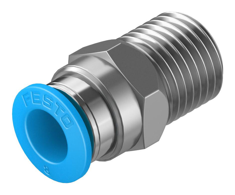 Festo 153005 Pneumatic Fitting Push-In Straight Connector R1/4 14 bar 8 mm Brass QS