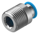 Festo QS-1/2-10-I Pneumatic Fitting Push-In R1/2 14 bar 10 mm Brass QS