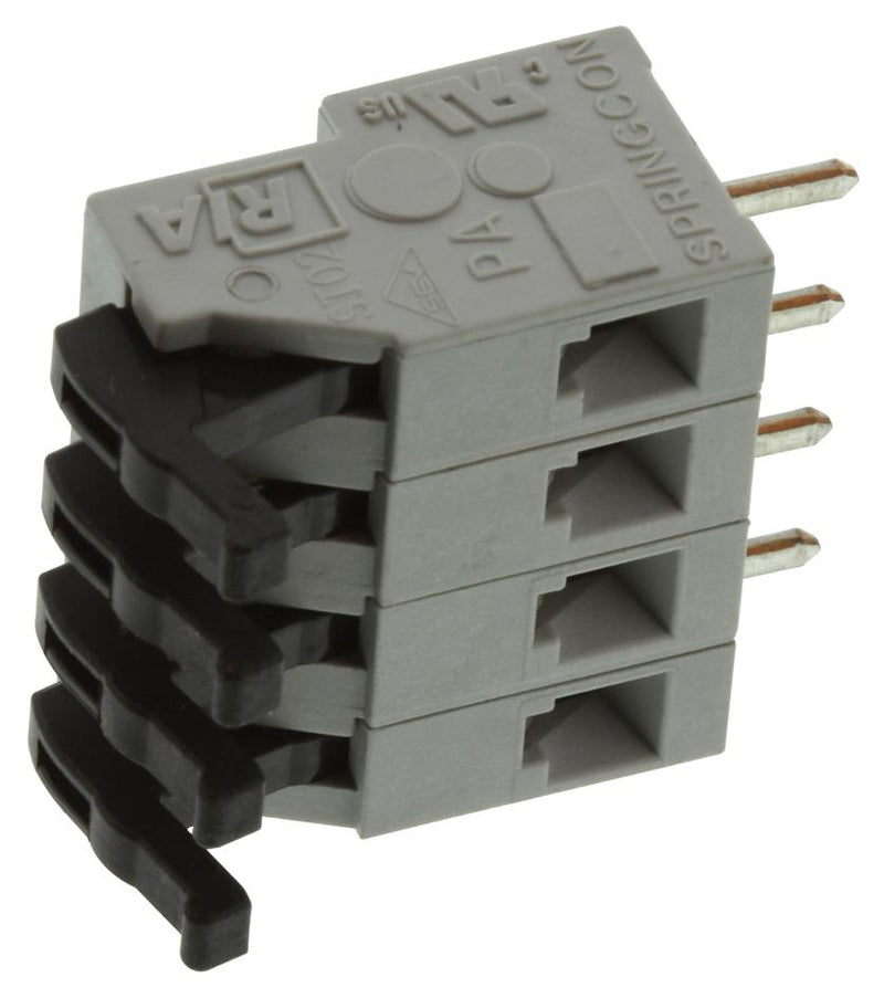 Metz Connect AST0250404 Wire-To-Board Terminal Block 5 mm 4 Ways 28 AWG 14 1 mm&Acirc;&sup2; Push In Lock