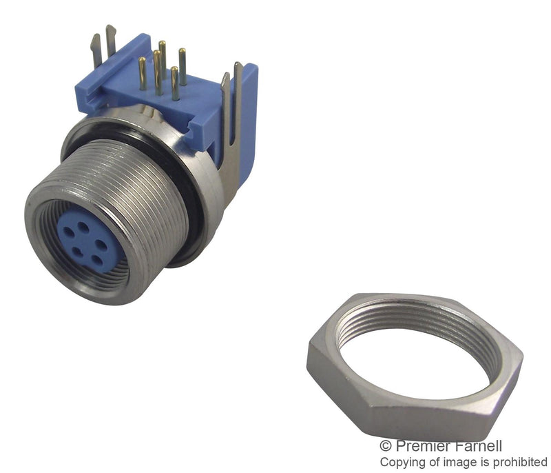 TE CONNECTIVITY T01-0560-S05 Circular Connector, TRIAD 01 Series, Panel Mount Receptacle, 5 Contacts, Solder Socket