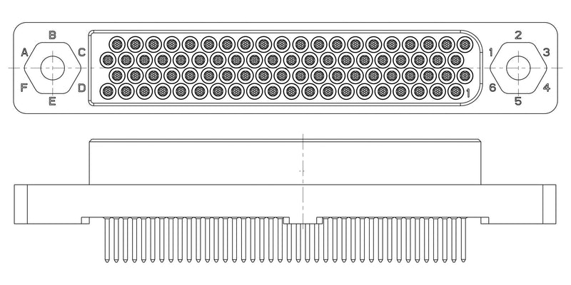 Amphenol Aerospace HDB-M4-080M242X HDB-M4-080M242X Rect Power Conn Rcpt 80POS 4ROW