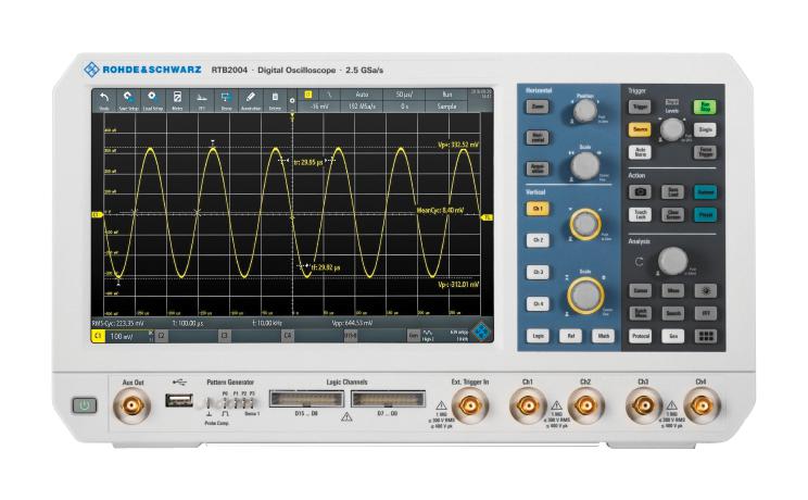 Rohde &amp; Schwarz RTB2004 + RTB-B241 (RTB2K-104) Digital Oscilloscope RTB2000 4 Channel 100 MHz 1.25 Gsps 10 Mpts 3.5 ns