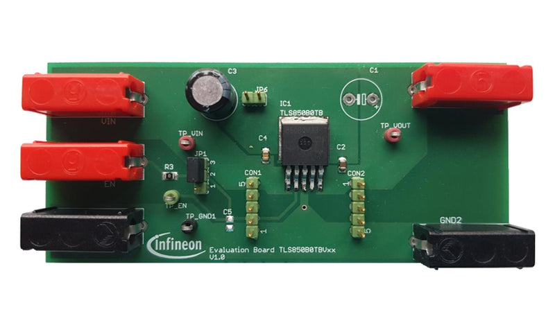 Infineon TLS850B0TB33BOARDTOBO1 Demonstration Board TLS850B0TB33 Power Management Low Dropout Linear Regulator