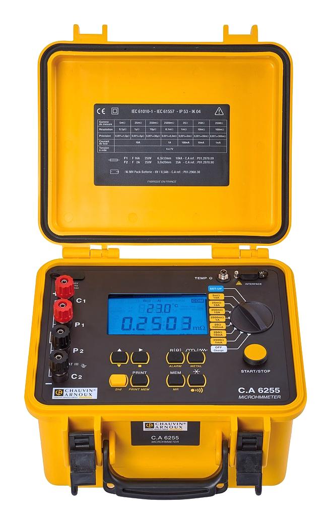 Chauvin Arnoux P01143221 Ohmmeter 4-Wire 0.005ohm 0.025ohm 0.25ohm 2.5ohm 25ohm 250ohm 2.5kohm 0.1 ?ohm 10 A