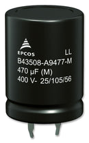 Epcos B43508B5477M000 Electrolytic Capacitor Snap-in 470 &Acirc;&micro;F 450 V &plusmn; 20% Snap-In 3000 Hours @ 105&deg;C