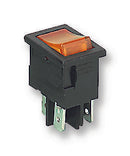 Arcolectric (BULGIN LIMITED) H8553VBNAO Rocker Switch Off-On Dpst Illuminated Panel Mount Amber 8500