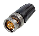 Neutrik NBNC75BLP9X RF / Coaxial Connector UHD BNC Straight Plug Crimp 75 ohm Belden 1505A Brass