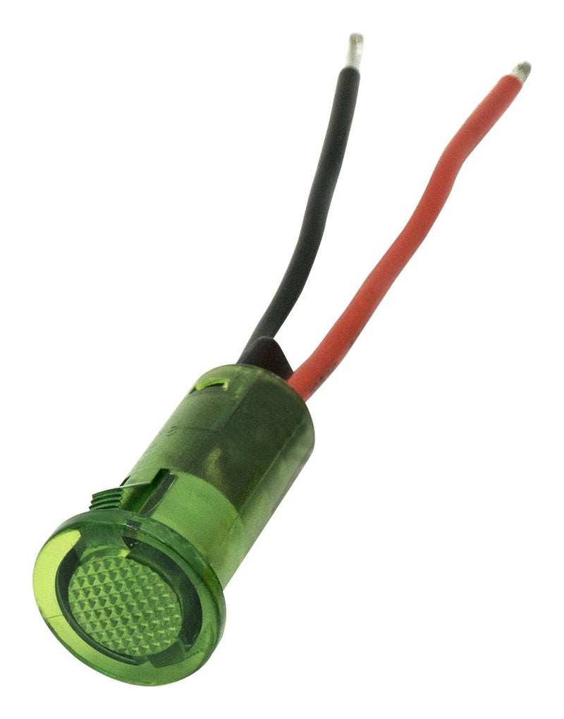 Dialight 655-1203-103F Panel Indicator Green 12V Wire Lead