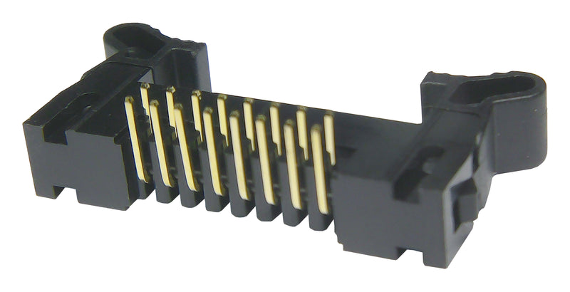 Multicomp PRO MP008668 Pin Header Wire-to-Board 2 mm Rows 16 Contacts Through Hole Right Angle MCP 2MM RA