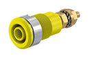 Staubli 23.3020-24 Banana Test Connector 4mm Receptacle Panel Mount 32 A 1 kV Gold Plated Contacts Yellow