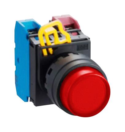 Idec YW1L-M2E10QM3R Illuminated Pushbutton Switch YW Series SPST-NO Momentary Spring Return 240 V Red