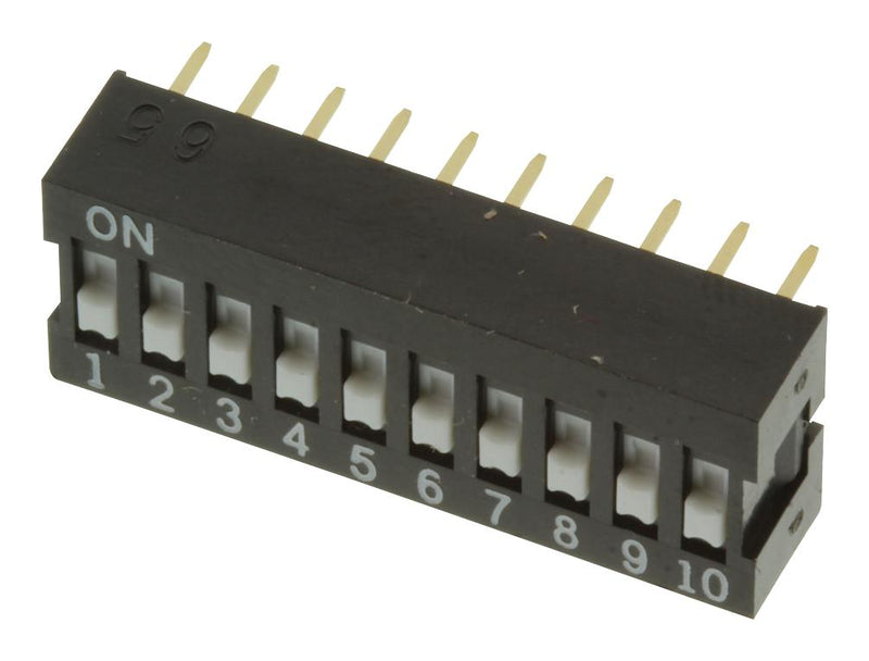 Omron Electronic Components A6E-0104-N DIP / SIP Switch 10 Circuits Slide Through Hole Spst 24 V 25 mA