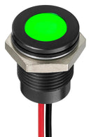 Apem Q14F5BXXHG220E LED Panel Mount Indicator Green 220 VAC 14 mm 3 mA 250 mcd IP67