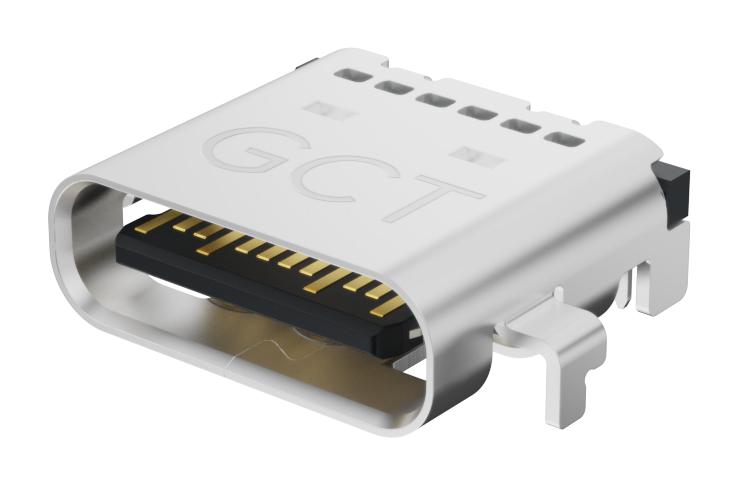 GCT (GLOBAL Connector TECHNOLOGY) USB4525-03-A USB 3.2GEN2 Type C Receptacle 24W SMT Horz MID MNT 0.8MM Offset 52AK1551 New