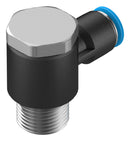 Festo QSLV-3/8-8 Pneumatic Fitting Push-In L-Fitting R3/8 14 bar 8 mm PBT (Polybutylene Terephthalate) Qslv