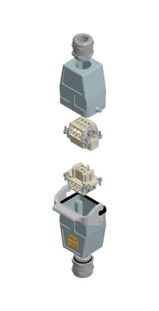 Harting 73101000028 HDC Inline KIT 6B Single Lever New