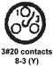 Cinch Connectivity Solutions BACC63CC8-3PNH BACC63CC8-3PNH Circular Connector BACC63 Wall Mount Receptacle 3 Contacts Crimp Pin - Not Supplied