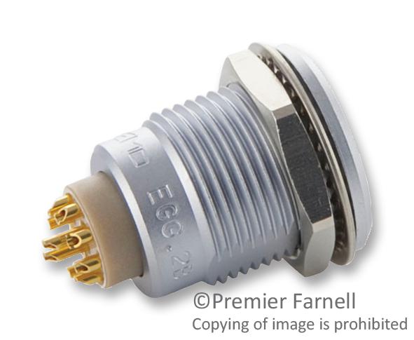 Lemo EGG.2B.310.CLL Circular Connector 2B Series Panel Mount Receptacle 10 Contacts Solder Socket Push-Pull