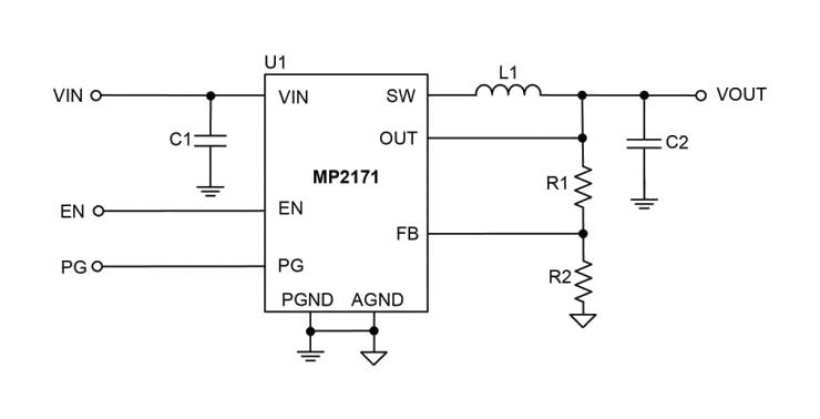 Monolithic Power Systems (MPS) MP2171GJ-Z MP2171GJ-Z DC-DC Switching Synchronous Buck Regulator 2.5V-5.5V in 600mV to 5V out 1A 2.6MHz TSOT-23-8