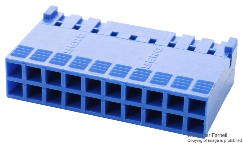 AMPHENOL ICC (FCI) 65239-010LF Connector Housing, DUBOX 65239 Series, Receptacle, 20 Ways, 2.54 mm, Socket Crimp Contacts