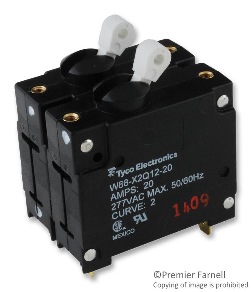 POTTER&BRUMFIELD - TE Connectivity W68-X2Q12-20 Circuit Breaker Hydromagnetic 2P 277V 20A